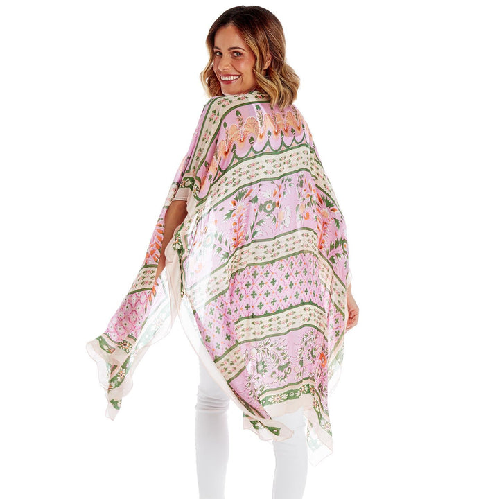 Folk Flowers Long Kimono