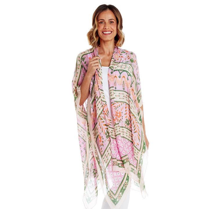 Folk Flowers Long Kimono