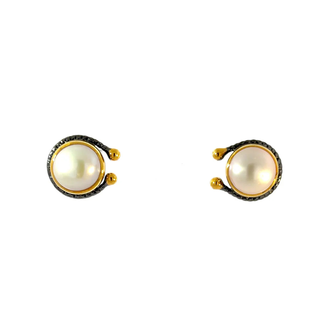 Crescent Pearl Studs