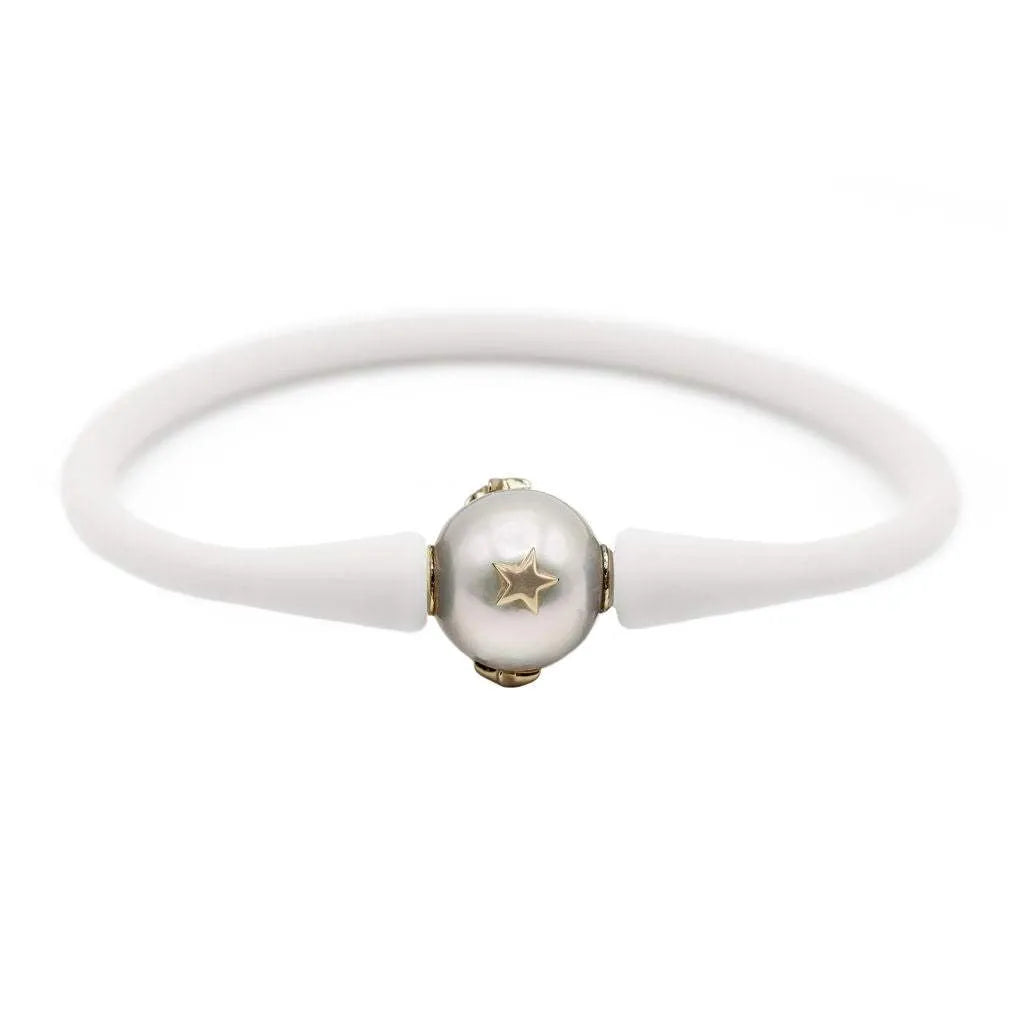14K Star Studded Freshwater Pearl Bracelet
