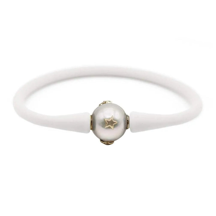14K Star Studded Freshwater Pearl Bracelet