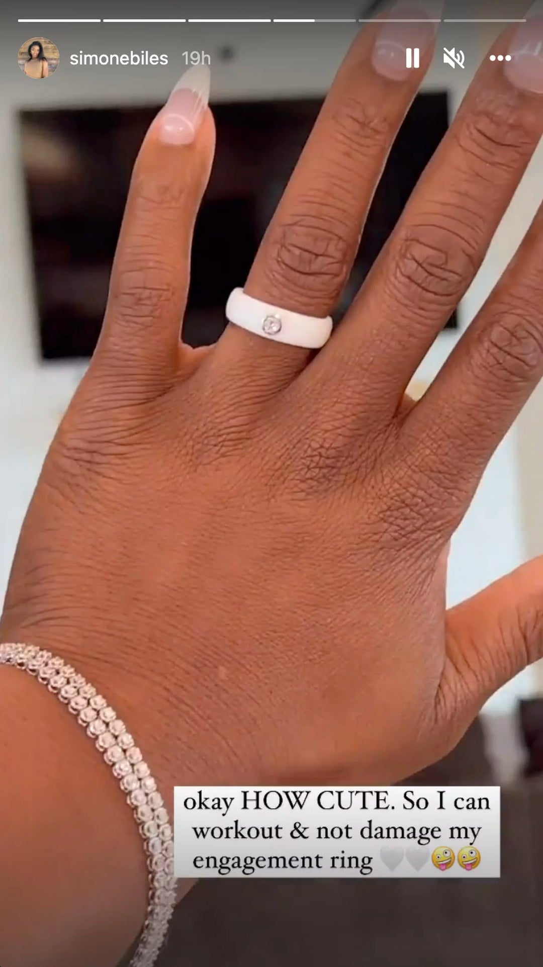 White Diamond Silicone Ring