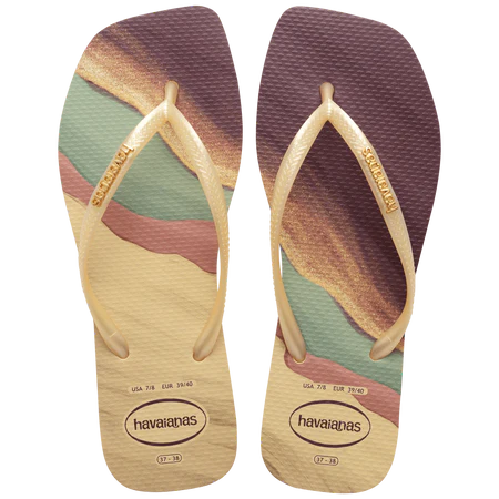 Women's Slim Square Trendy Flip Flops