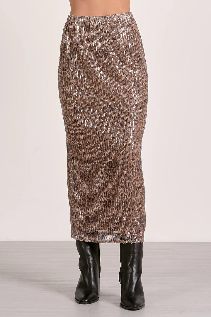 Cheetah Print Sequin Skirt