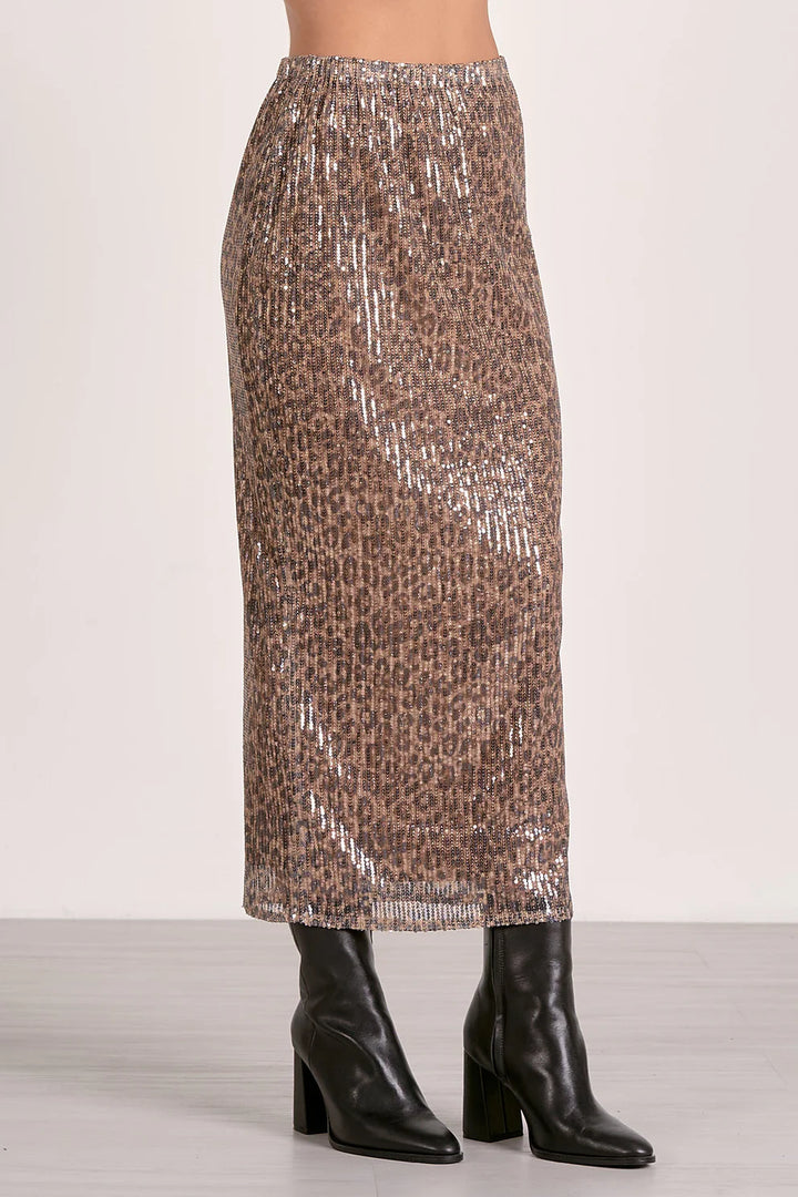 Cheetah Print Sequin Skirt