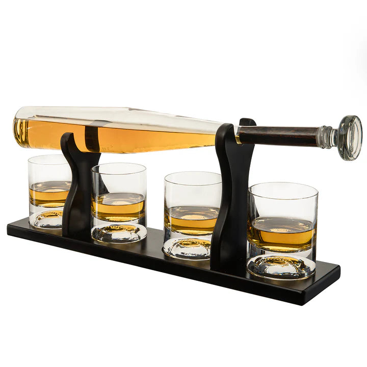 Baseball Bat Decanter Set