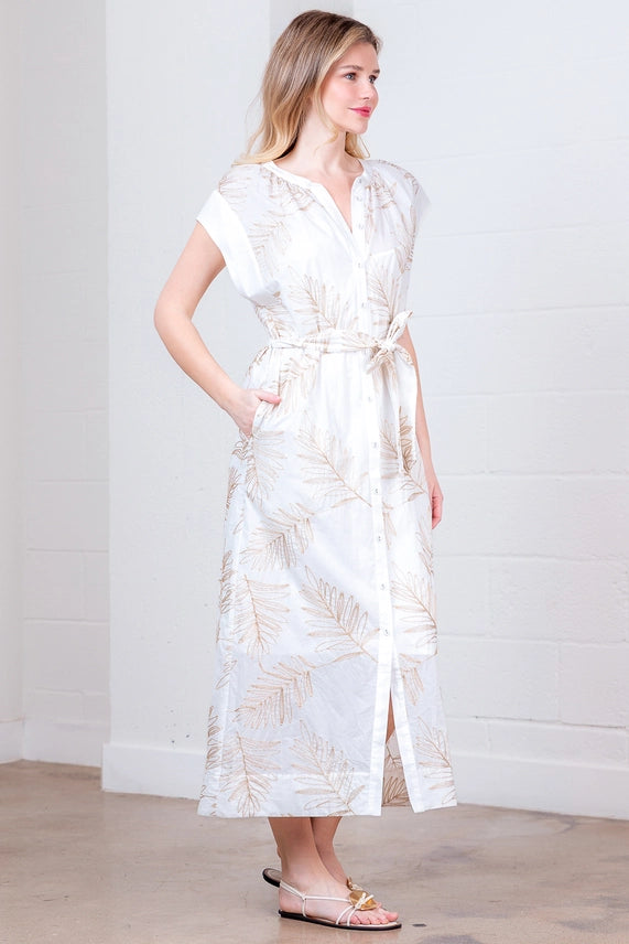 Leaf-Embroidery Dress