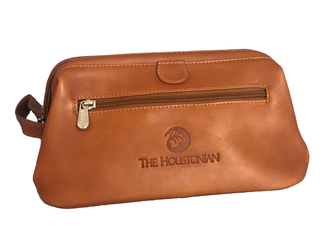 Leather Houstonian Deluxe Top Frame Traveling Kit