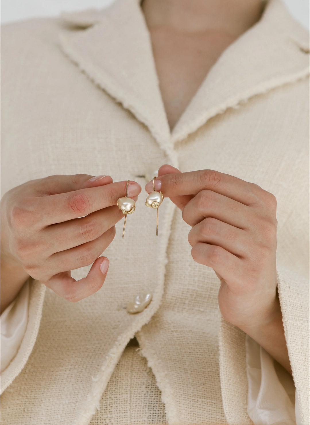 Beth Small Drop Pearl Earrings