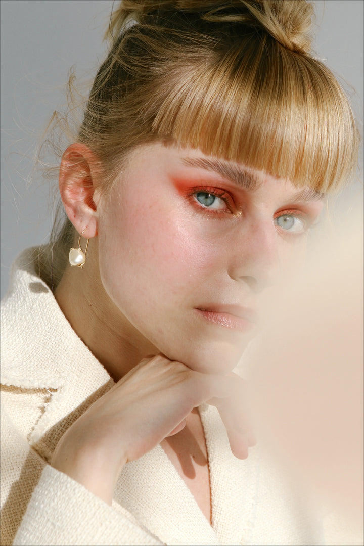 Beth Small Drop Pearl Earrings