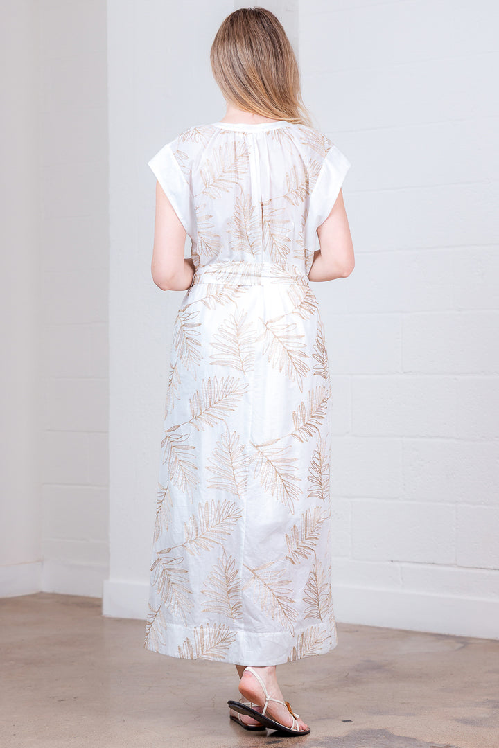 Leaf-Embroidery Dress