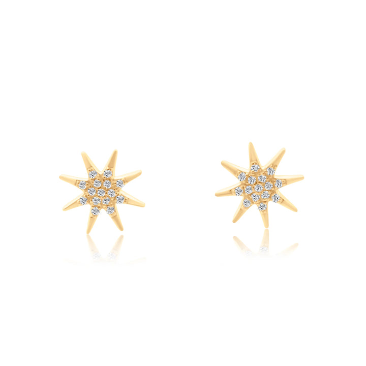 Gold-Tipped Diamond Starburst Studs