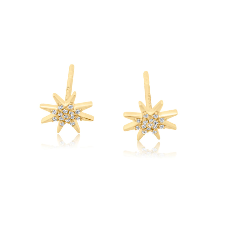 Gold-Tipped Diamond Starburst Studs