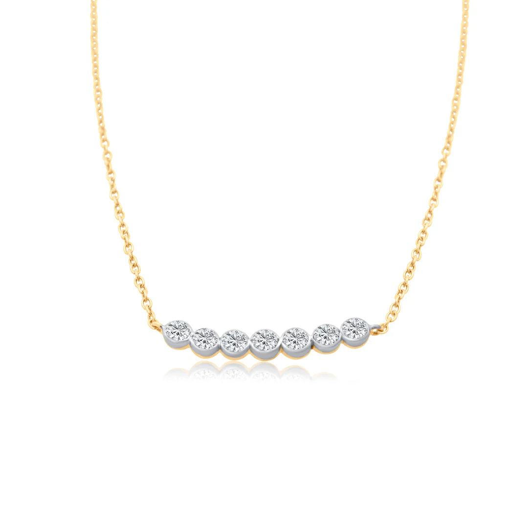 Bezel Diamond Bar Necklace