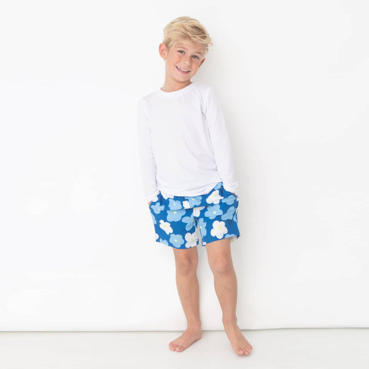 Blue Daisy Boys Swim Trunks