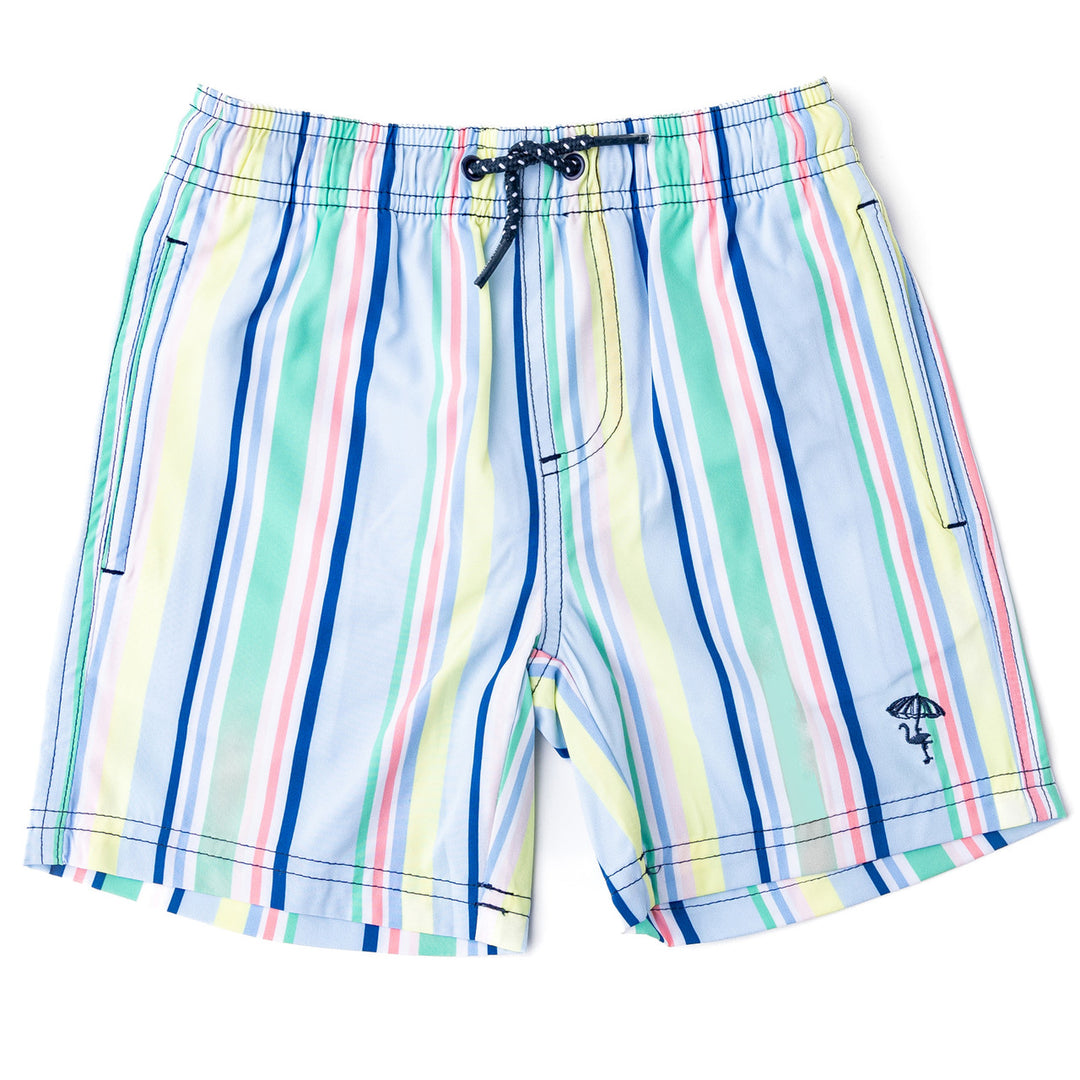 Beach Stripe Boys Swim Trunks