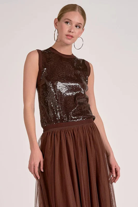 Sequin Sleeveless Tank