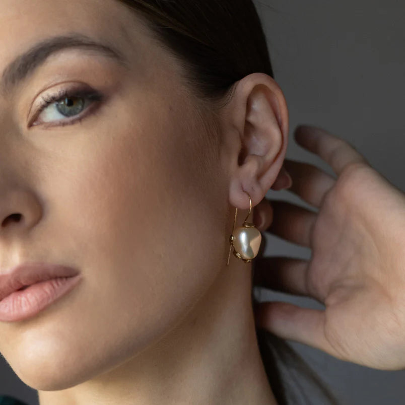 Diana Large Drop Pearl Earrings