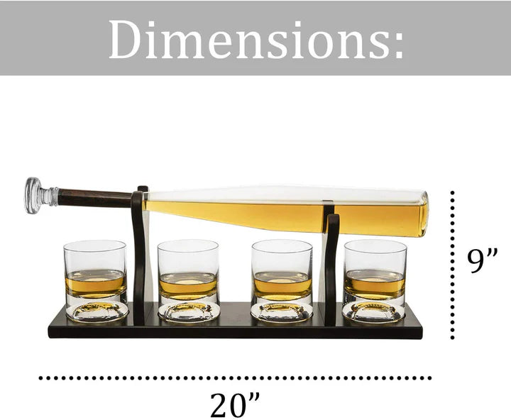 Baseball Bat Decanter Set