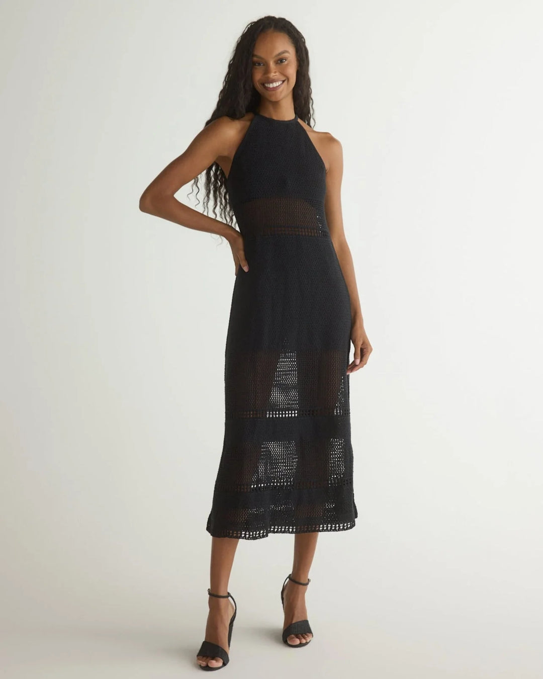 Halter Midi Crochet Dress