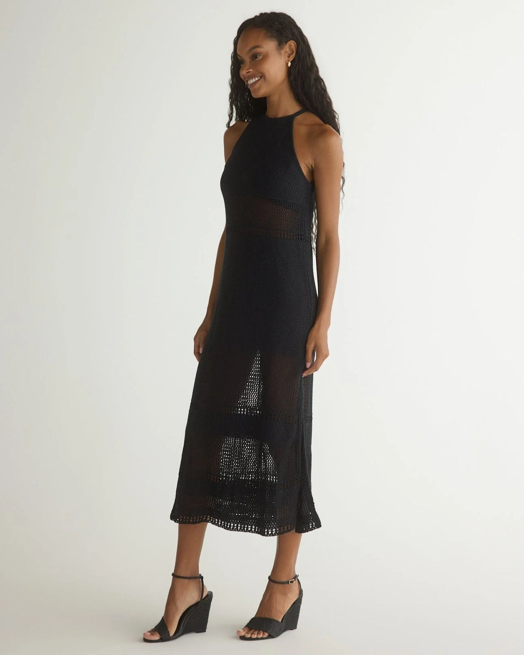 Halter Midi Crochet Dress