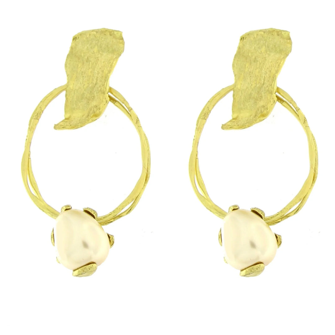 Aurielle Pearl Hoop Earrings