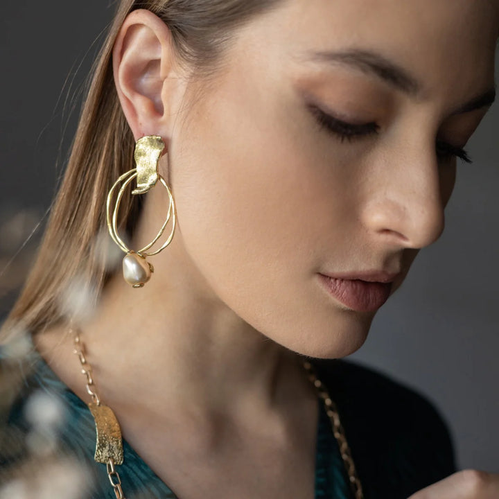 Aurielle Pearl Hoop Earrings