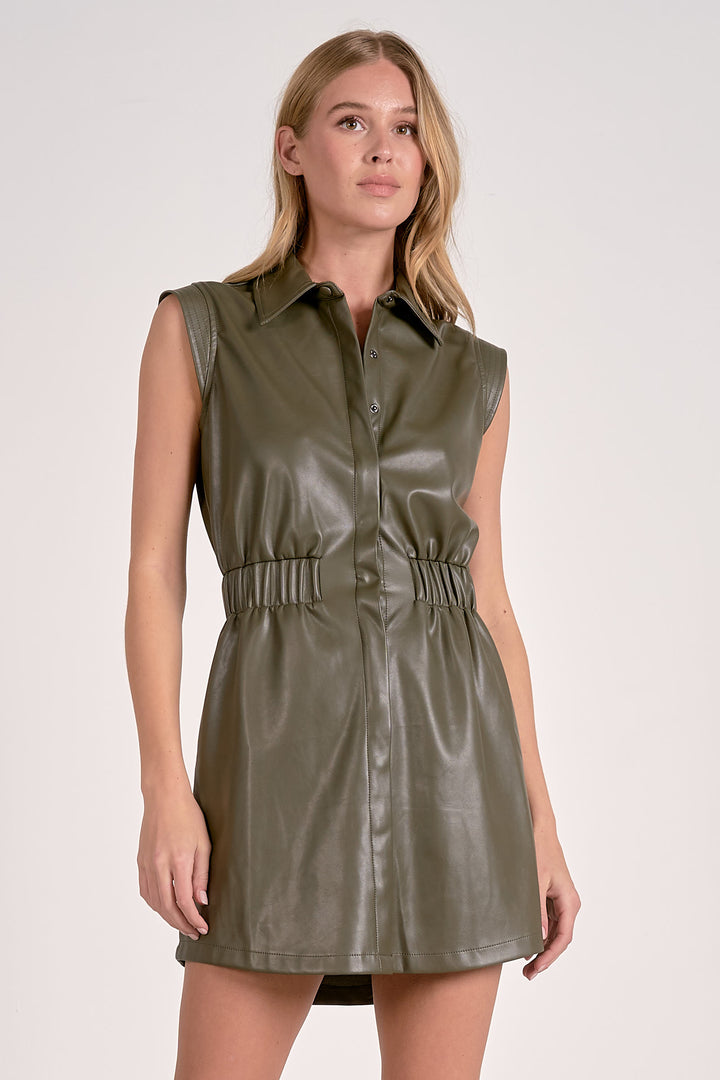Farrah Faux Leather Dress