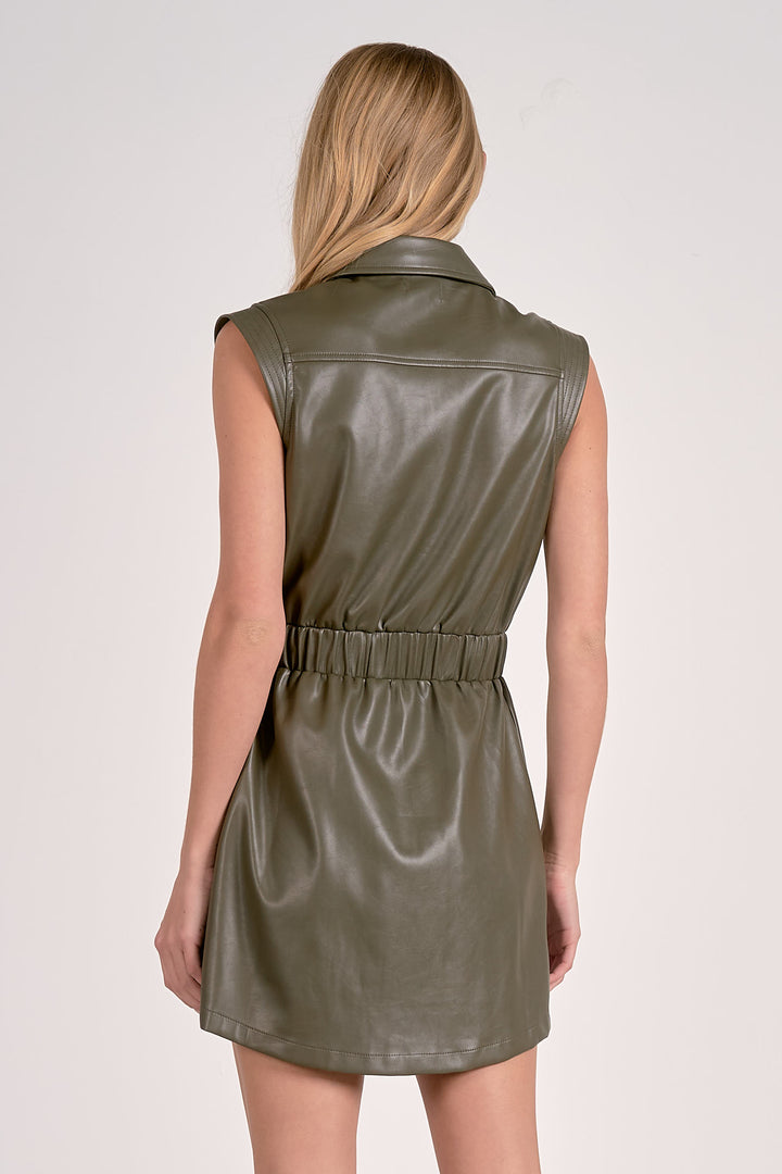 Farrah Faux Leather Dress
