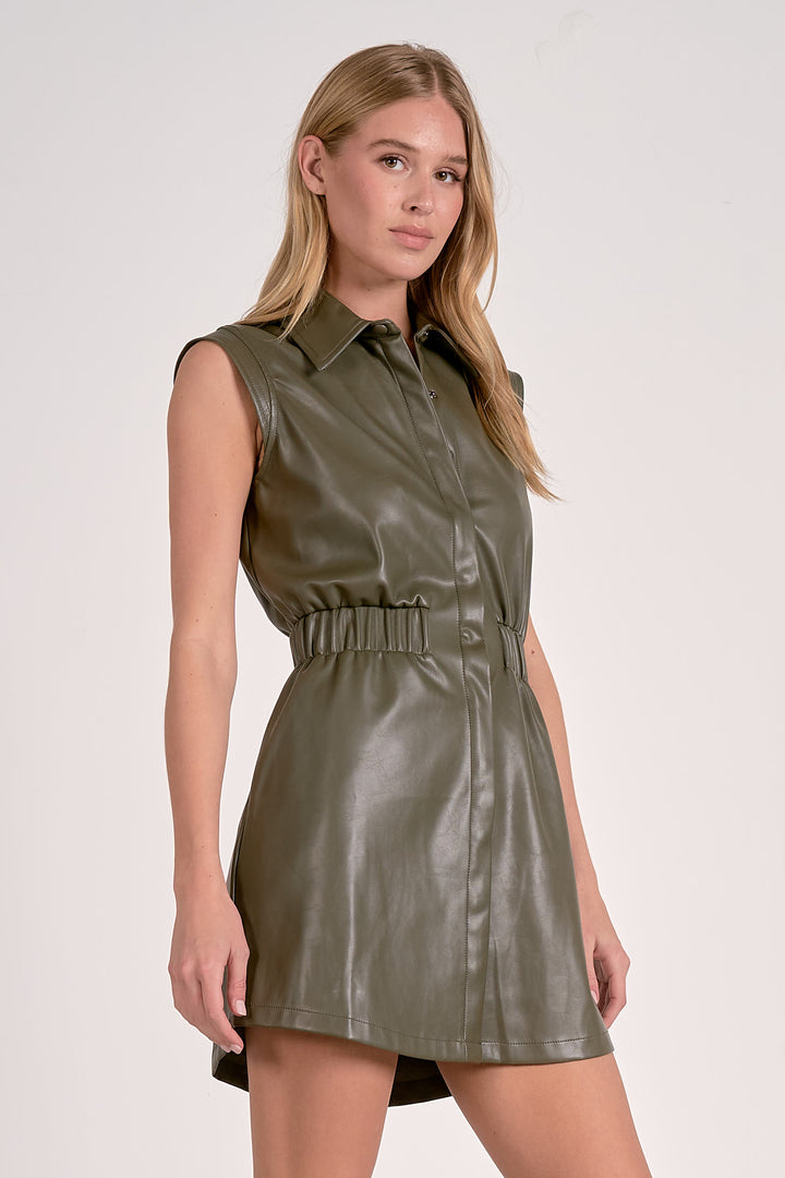 Farrah Faux Leather Dress