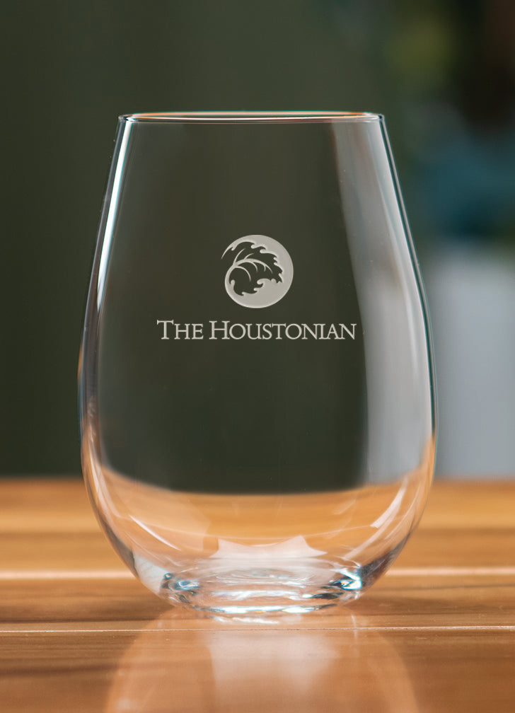 Houstonian Engraved Stemless Wine Glasses The Houstonian