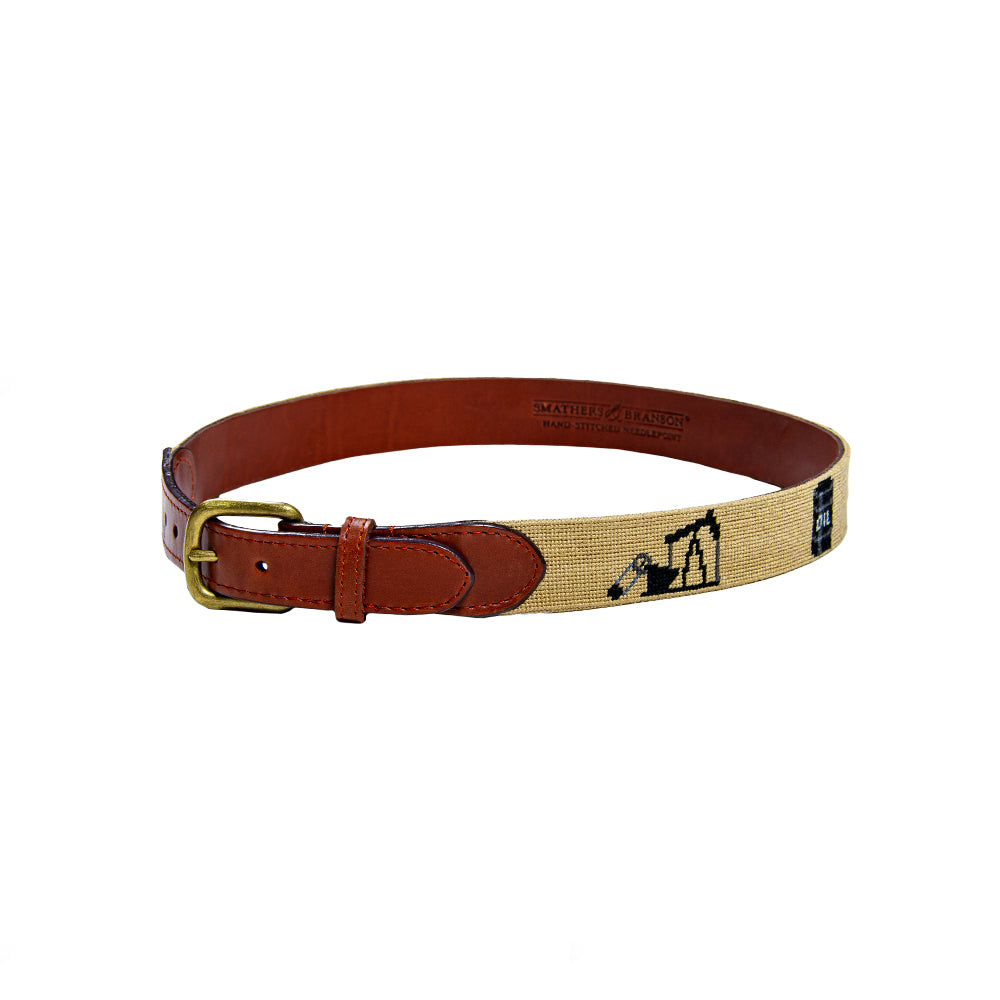 Oil Rig Needlepoint Belt