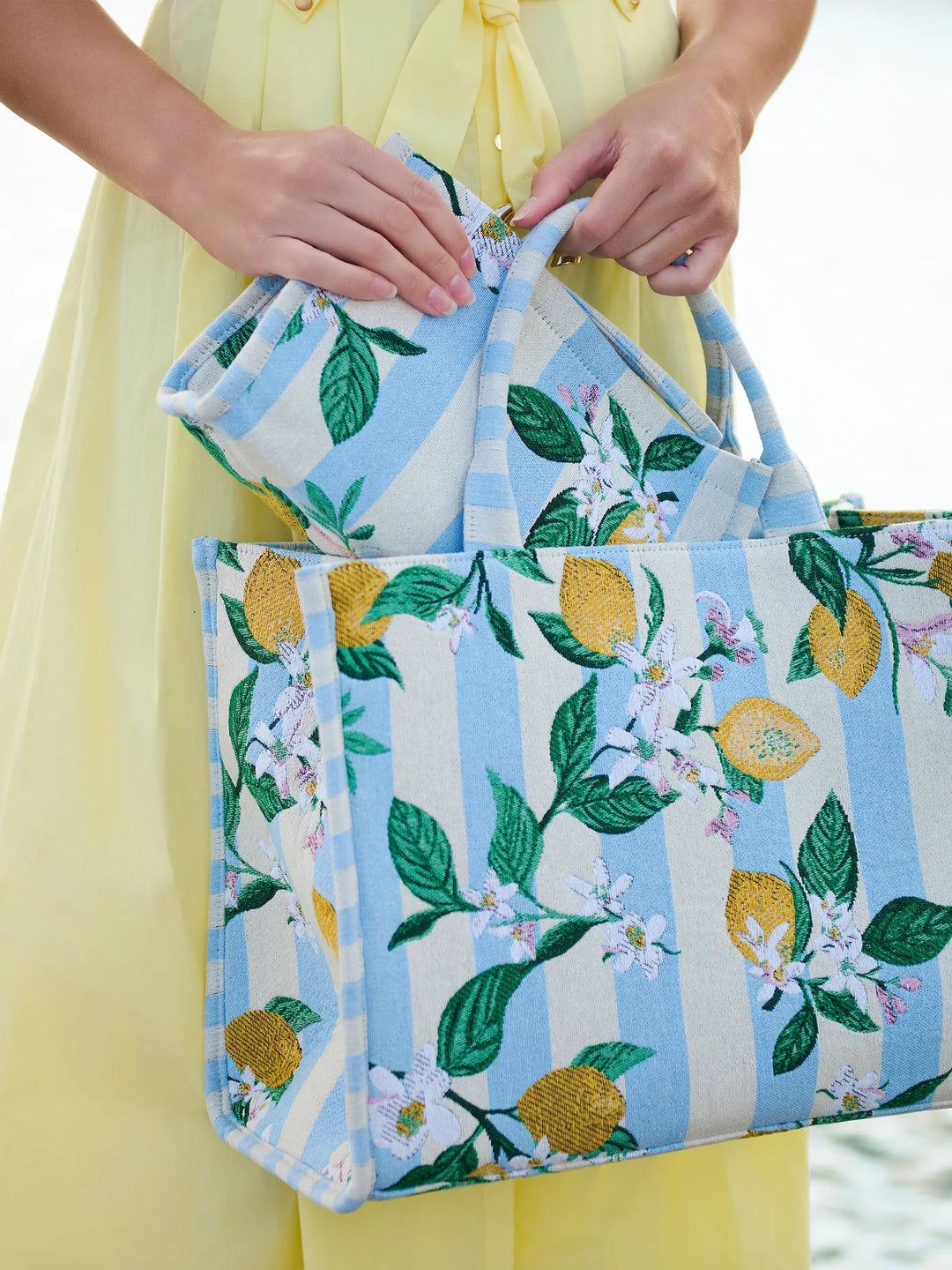 Lemon Stripe Jacquard Tote