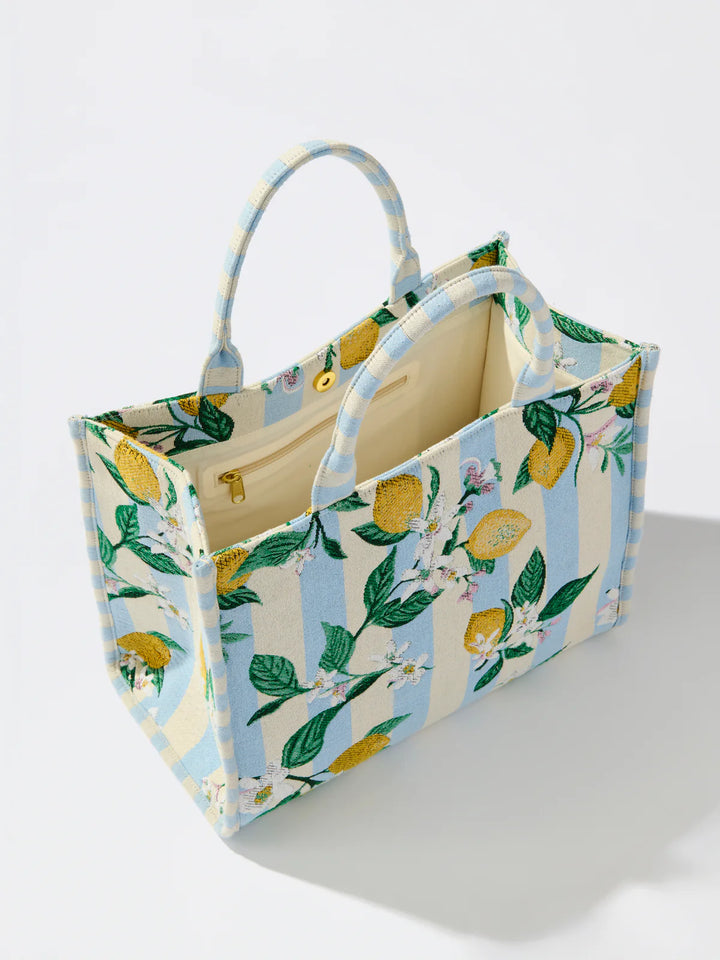 Lemon Stripe Jacquard Tote