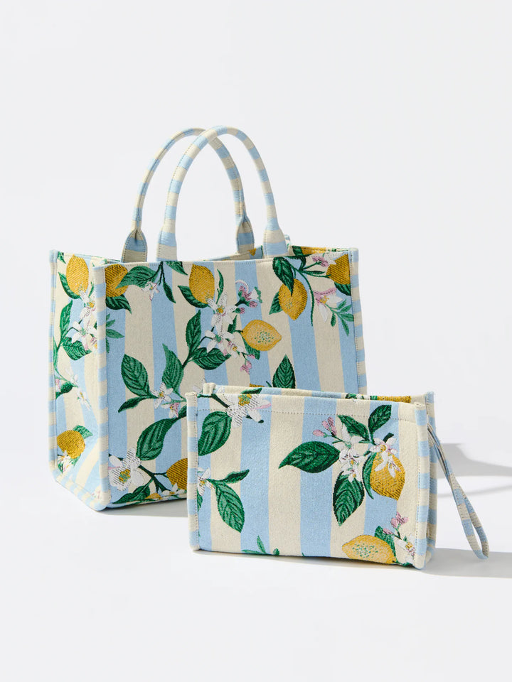 Lemon Stripe Jacquard Tote
