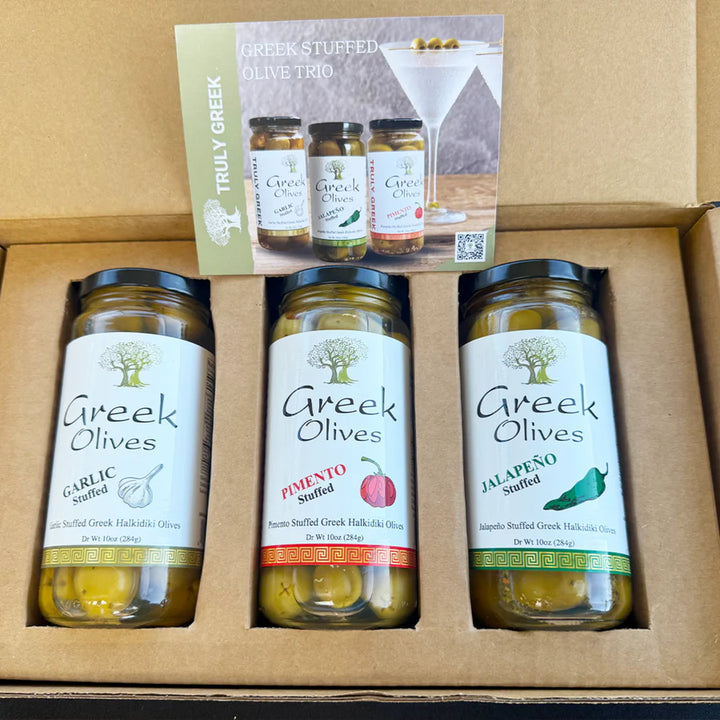 Greek Stuffed Olive Trio Gift Box