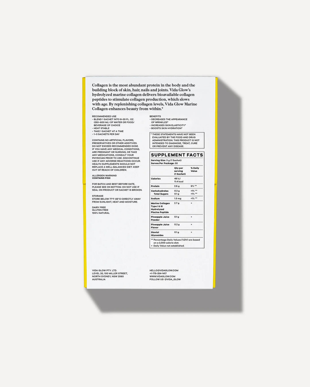 Pineapple Natural Marine Collagen Peptides Supplement