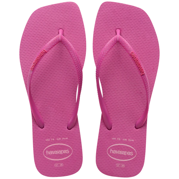 Women's Slim Square Logo Pop Up Flip Flops