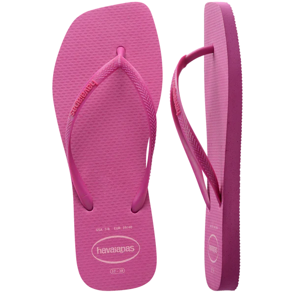 Women's Slim Square Logo Pop Up Flip Flops
