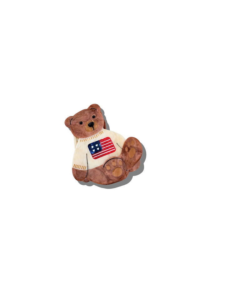 Americana Teddy Bear Hair Claw Clip