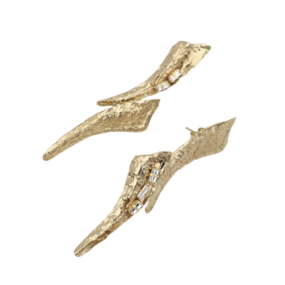 Golden Wing Statement Earrings