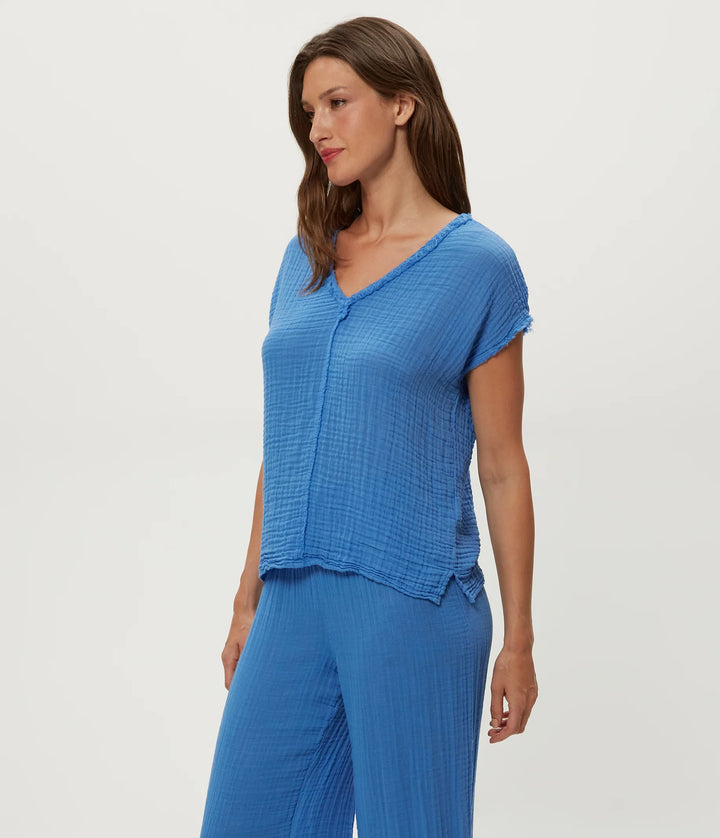 Draya Gauze V-Neck Top