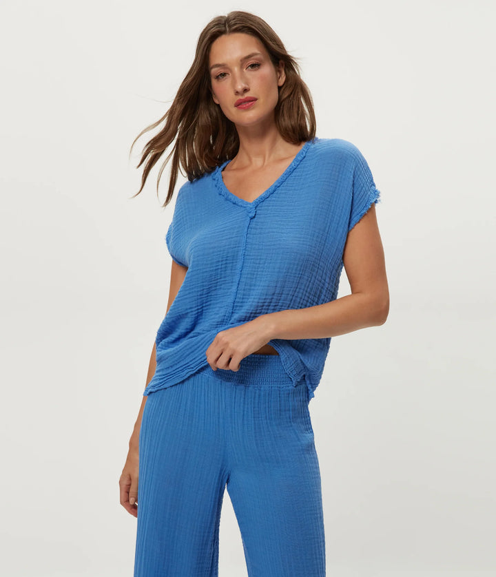 Draya Gauze V-Neck Top