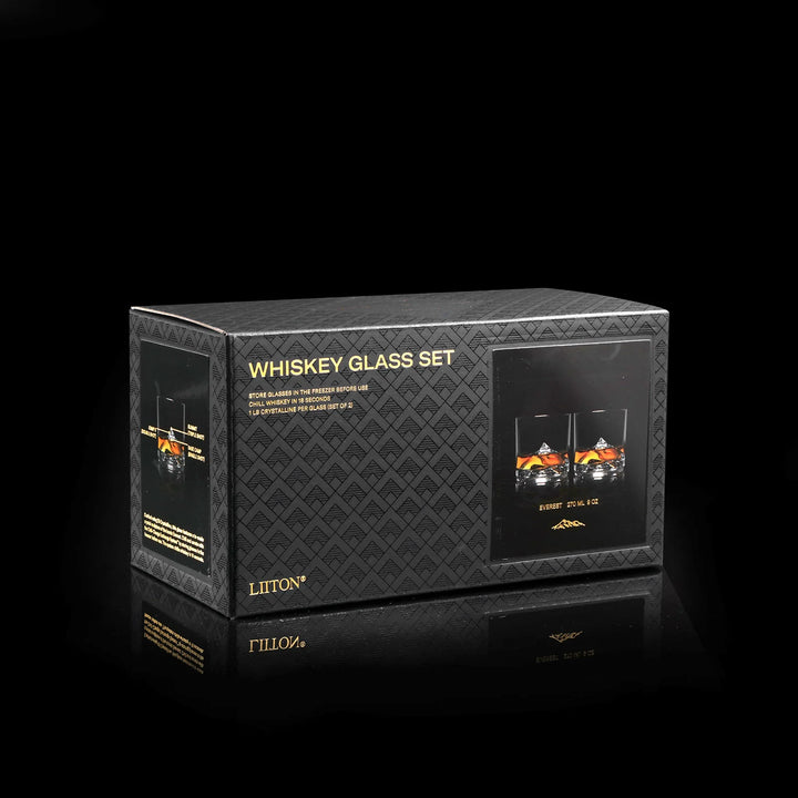 Everest Crystal Whiskey Glasses Set of 2