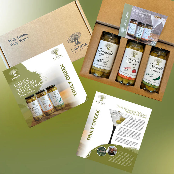 Greek Stuffed Olive Trio Gift Box