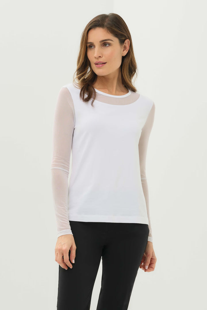 Kim Mesh-Sleeve Top