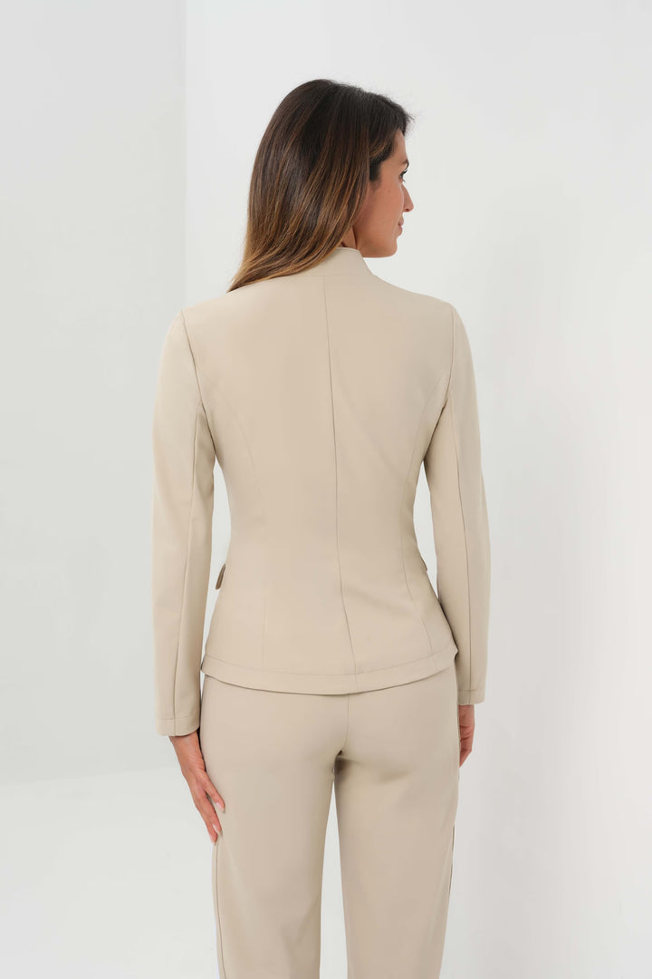 Gisela Aeroflow Zip Front Twill Blazer