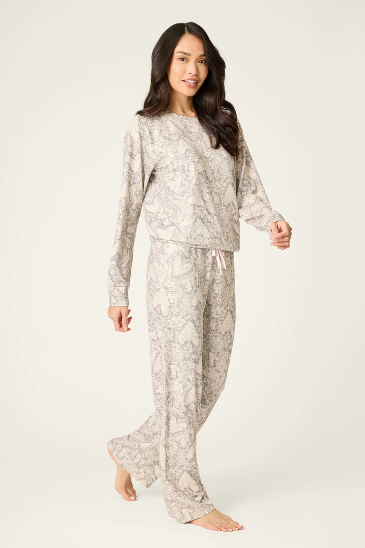 Heart Print Peachy PJ Set