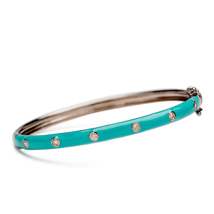 Turquoise Enamel Diamond Bracelet