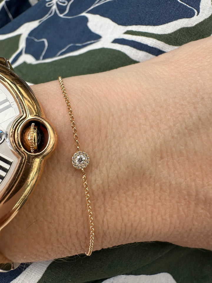 Mini Pave Diamond Disc Bracelet